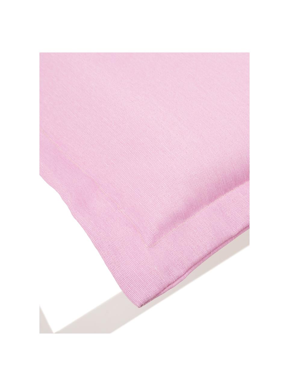 Coussin de chaise avec dossier monochrome Panama, Rose pastel