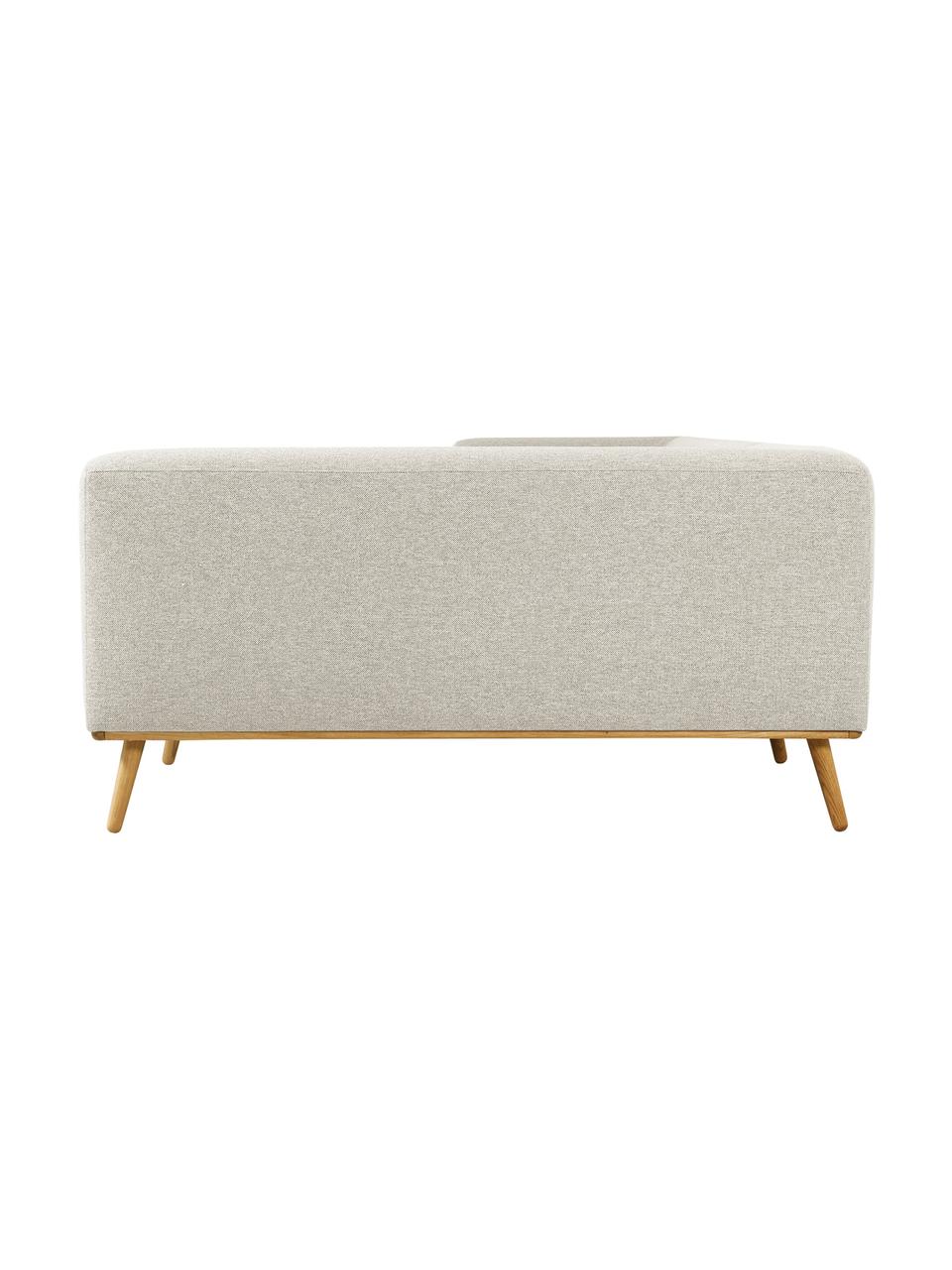 Ecksofa Archie mit Eichenholz-Füßen, Bezug: 100% Wolle, Gestell: Kiefernholz, FSC-zertifiz, Beine: Massives Eichenholz, FSC-, Webstoff Hellbeige, B 264 x T 162 cm, Eckteil rechts
