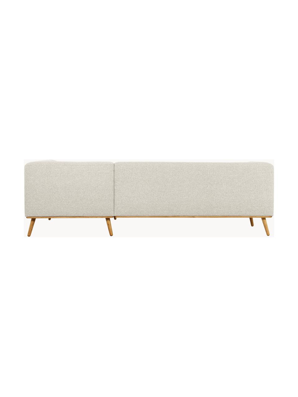 Sofá rinconera Archie, Tapizado:  100% lana, Estructura: madera de pino con certif, Patas: madera de roble aceitada , Tejido beige, An 264 x F 162 cm, chaise longue izquierda