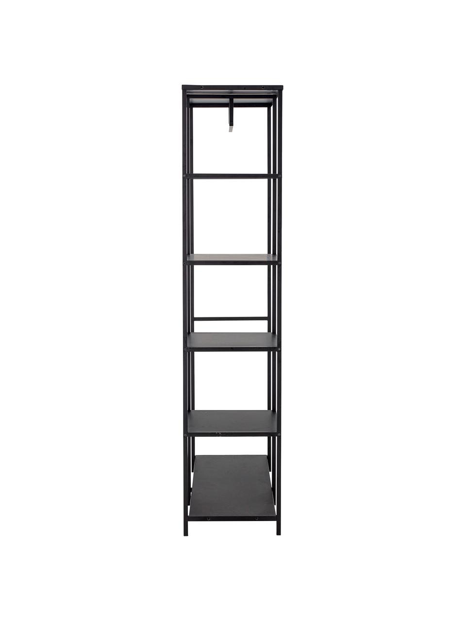 Deurloze metalen kledingkast Valde, Gecoat metaal, Zwart, B 90 x H 183 cm