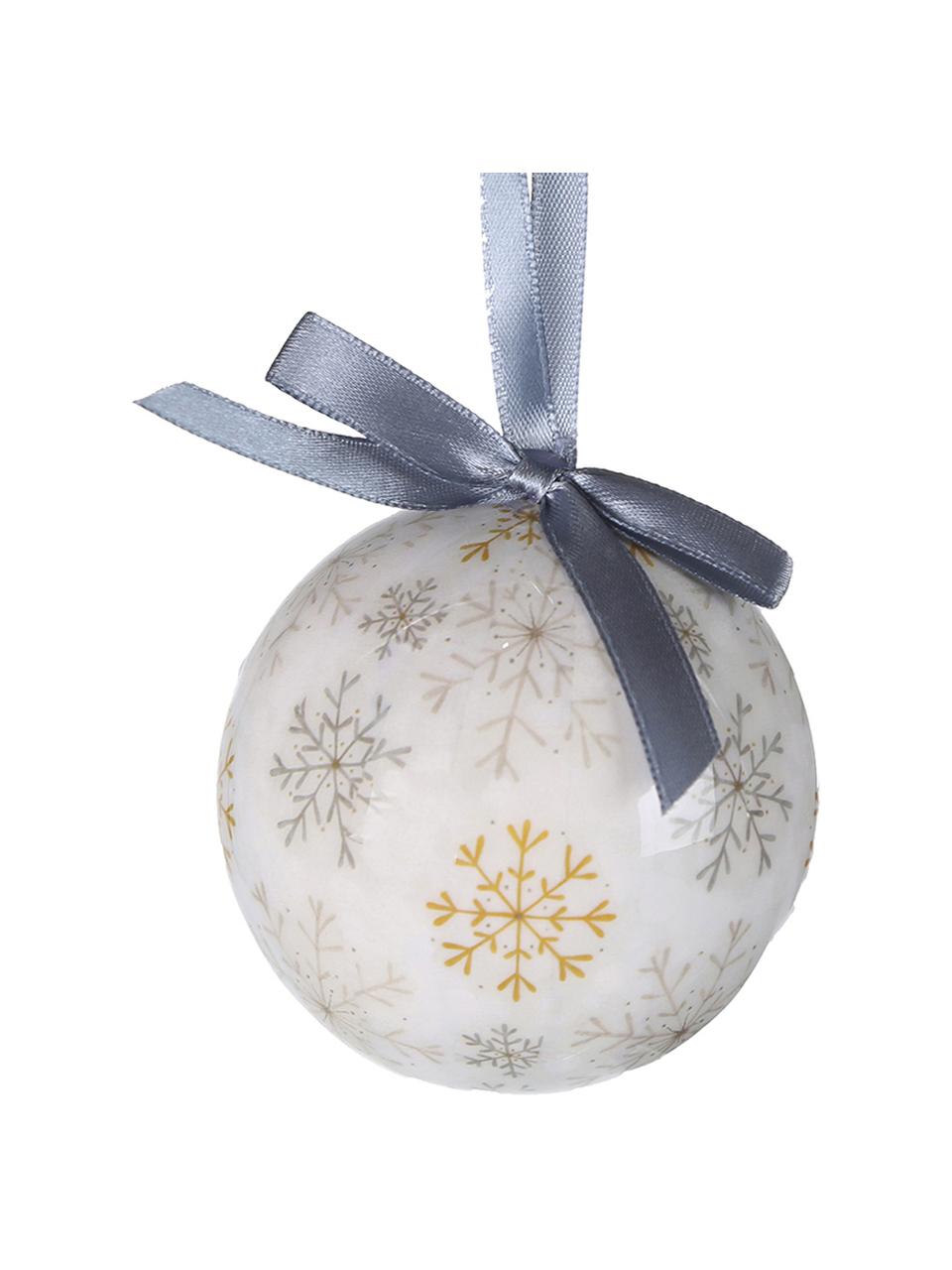 Bolas de Navidad Snowflake, 14 uds., Bola de espuma de polietileno forrada de papel plastificado
Caja de cartón, Blanco, mostaza, topo, Ø 8 x Al 15 cm