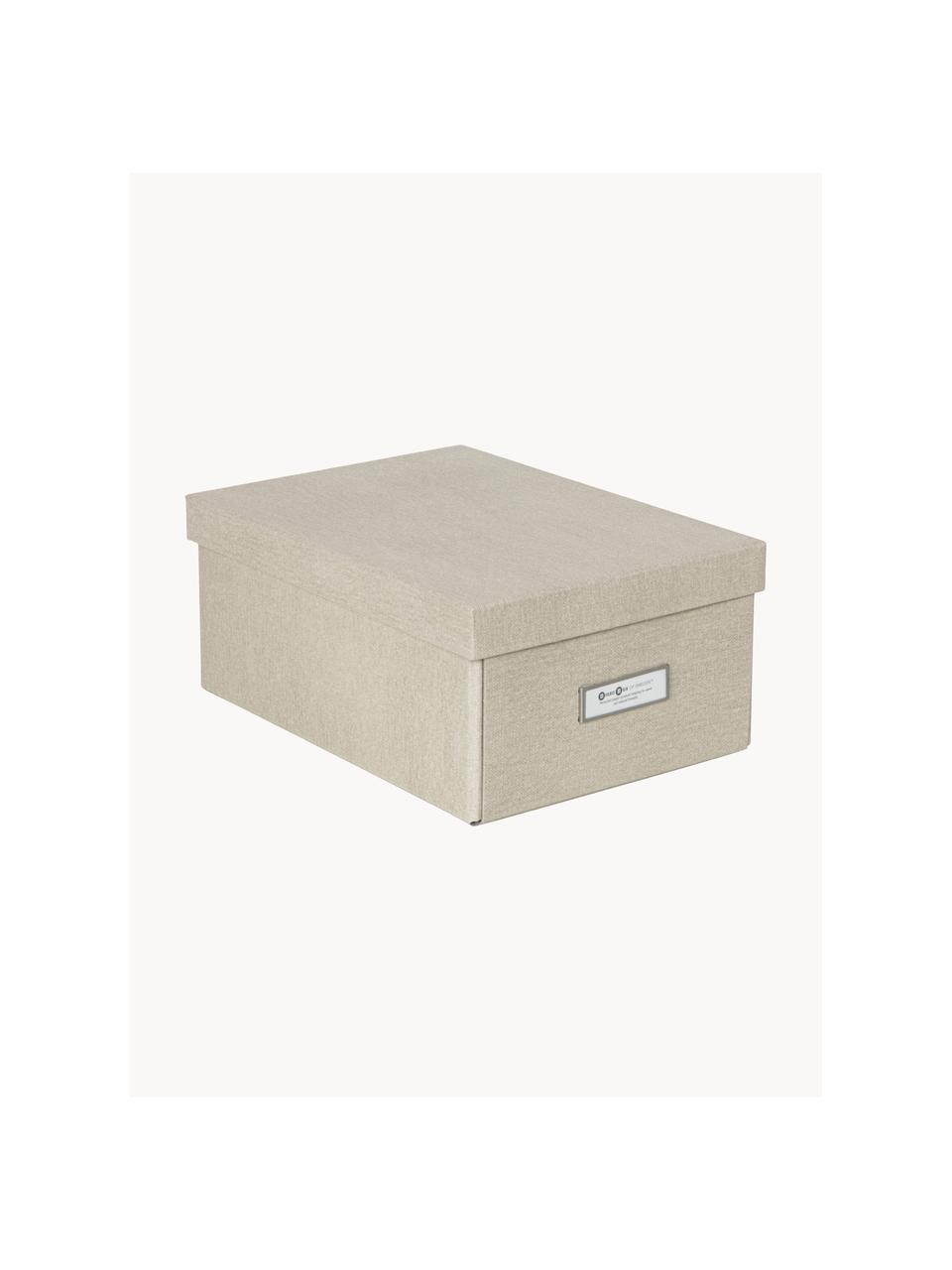 Caja plegable Karin, An 23 x F 32 cm, Canvas, cartón rígido, Beige claro, An 23 x F 32 cm