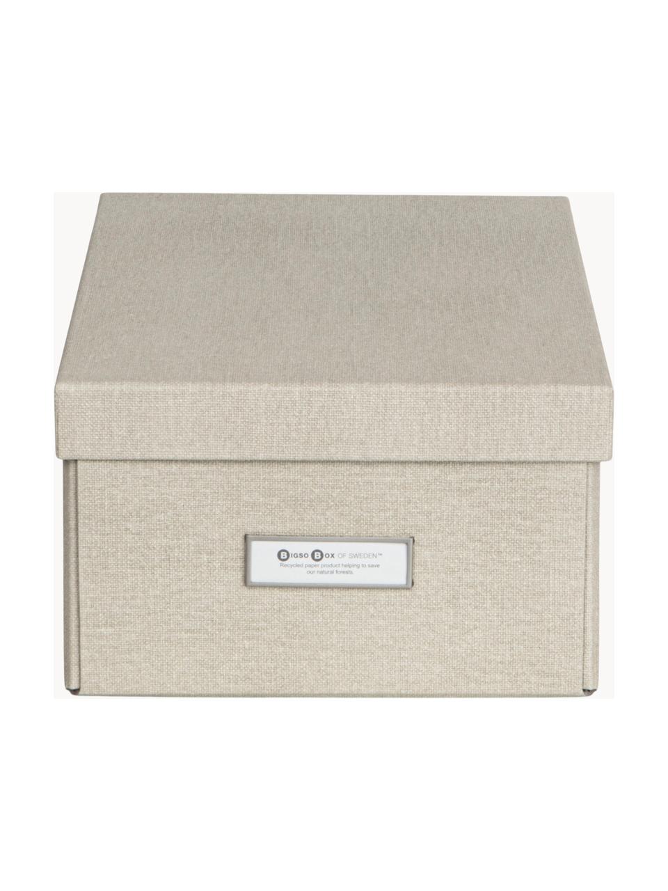 Úložná škatuľa Karin, Š 23 x H 32 cm, Plátno, pevný kartón, Béžová, Š 23 x H 32 cm