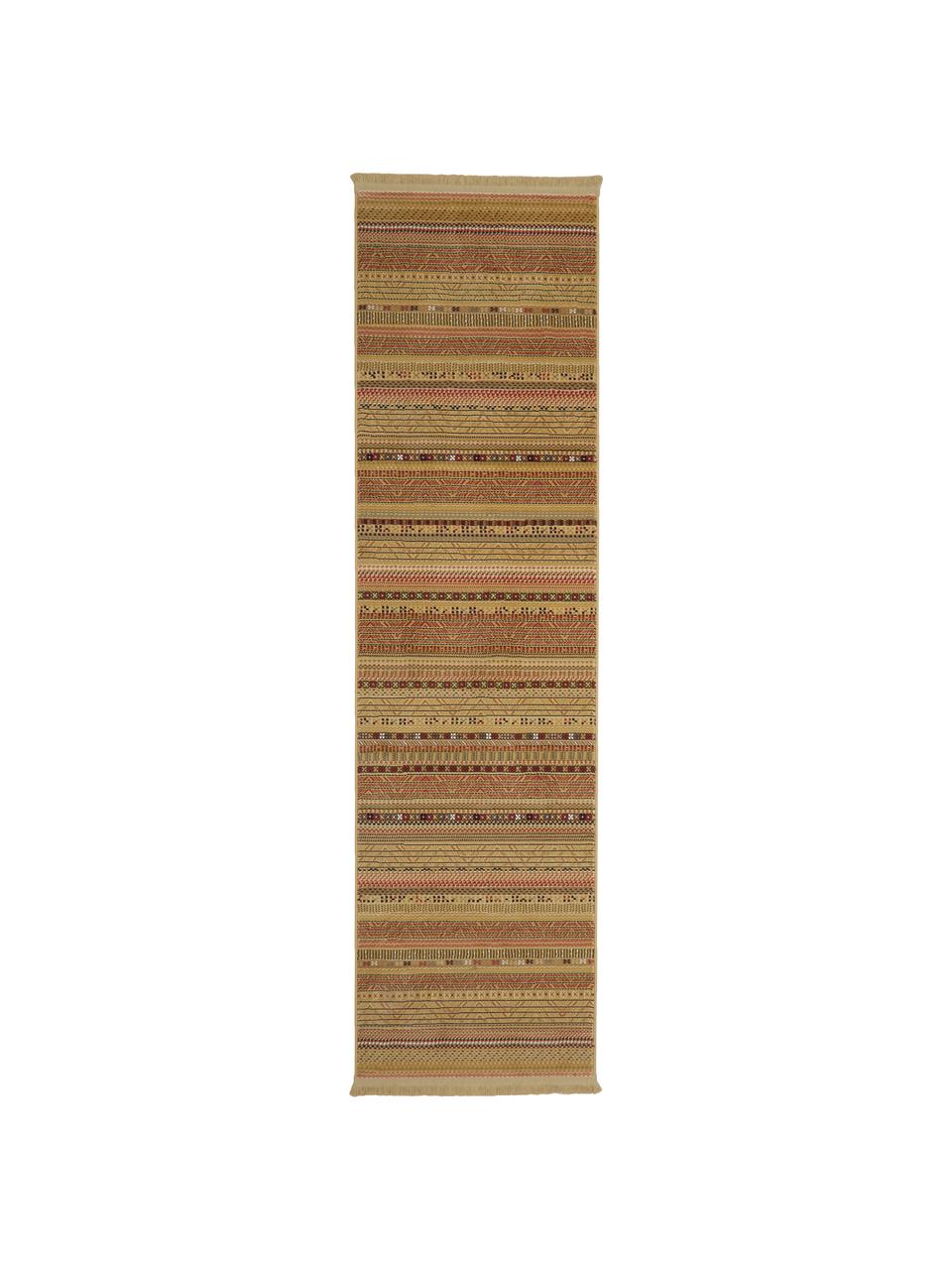 Alfombra Nepal, Parte superior: 90% polipropileno, 10% vi, Reverso: yute, Beige, multicolor, An 67 x L 245 cm