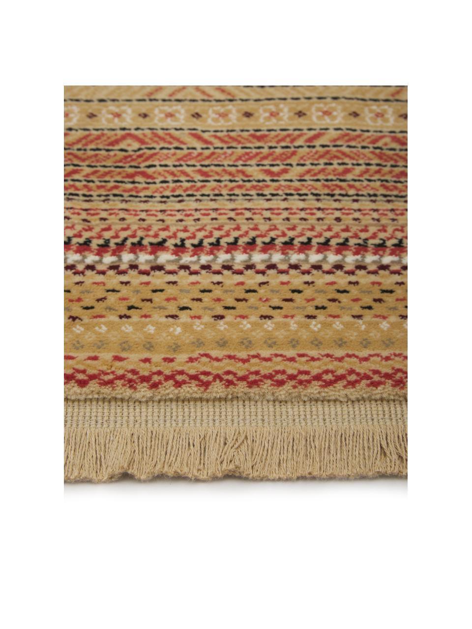 Loper Nepal met fijne gekleurde details, Bovenzijde: 90% polypropyleen, 10% vi, Onderzijde: jute, Beige, multicolour, B 67 x L 245 cm