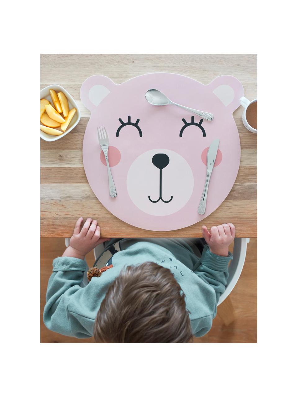 Placemat Bear, Kunststof, Lichtroze tinten, B 37 x L 37 cm