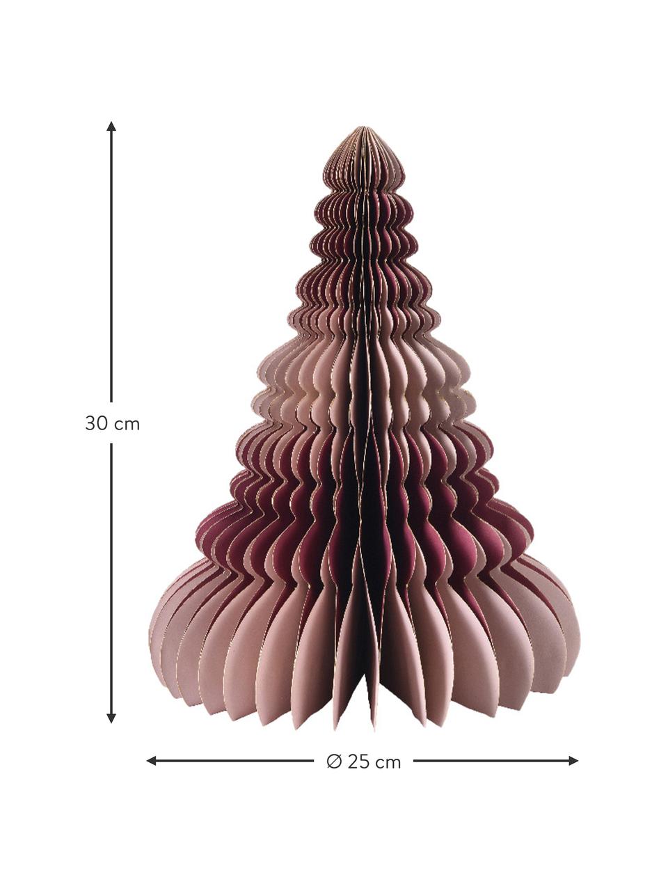 Vianočný stromček z papiera Wish, Papier, Odtiene ružovej, Ø 25 x V 30 cm