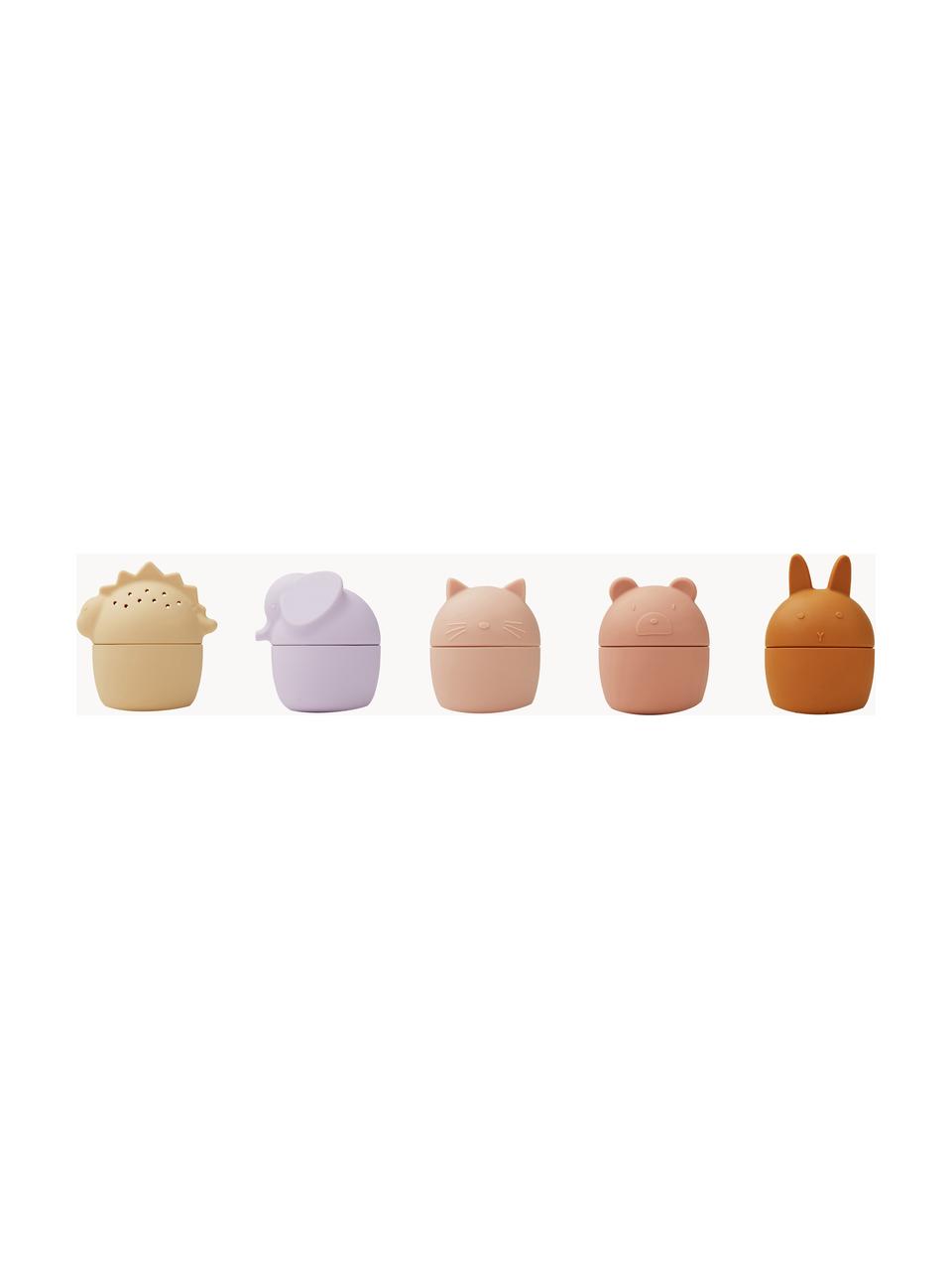 Juguetes de baño Gaby, 5 uds., Silicona, Tonos rosas, lila, beige, Ø 6 x Al 8 cm