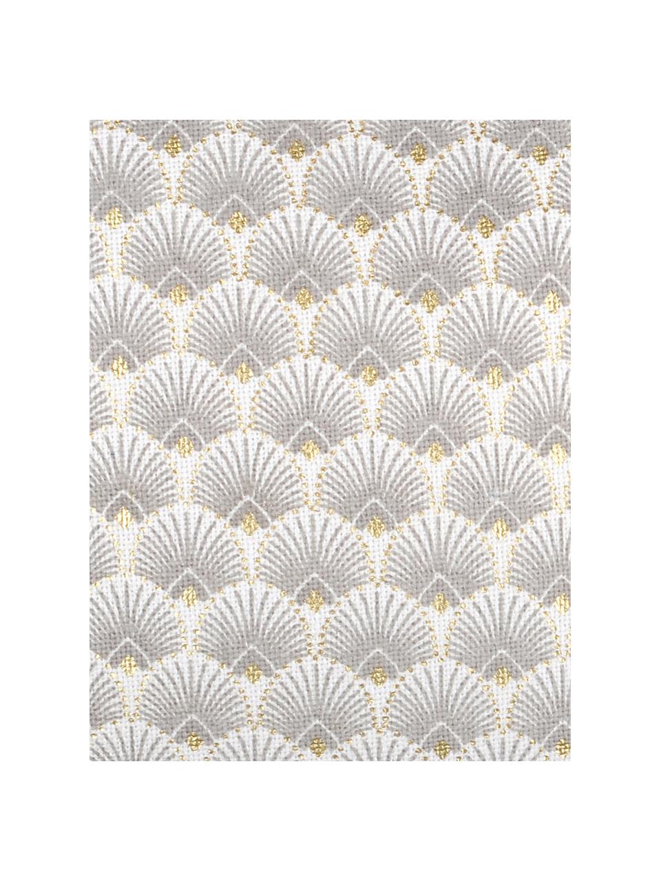 Kissen Corosol mit Art Deco Muster, mit Inlett, 100% Baumwolle, Grau, Gold, 40 x 40 cm