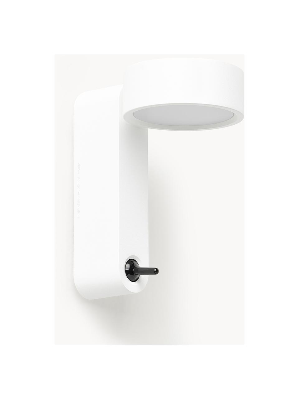 Aplique pequeño LED Toggle, pantalla orientable, Aluminio pintado, Blanco mate, An 10 x Al 17 cm