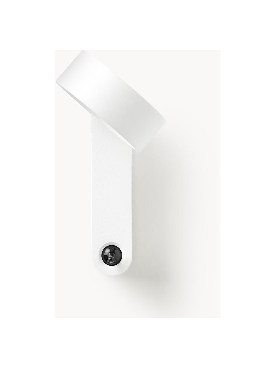 Aplique pequeño LED Toggle, pantalla orientable, Aluminio pintado, Blanco mate, An 10 x Al 17 cm