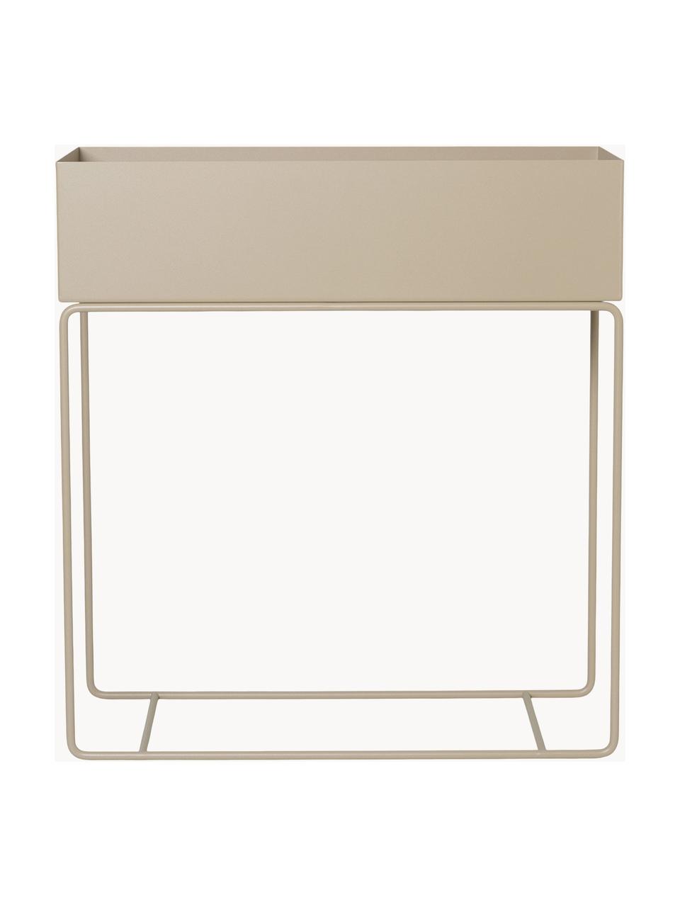 Cache-pot Plant Box, Acier, revêtement par poudre, Beige clair, larg. 60 x haut. 65 cm