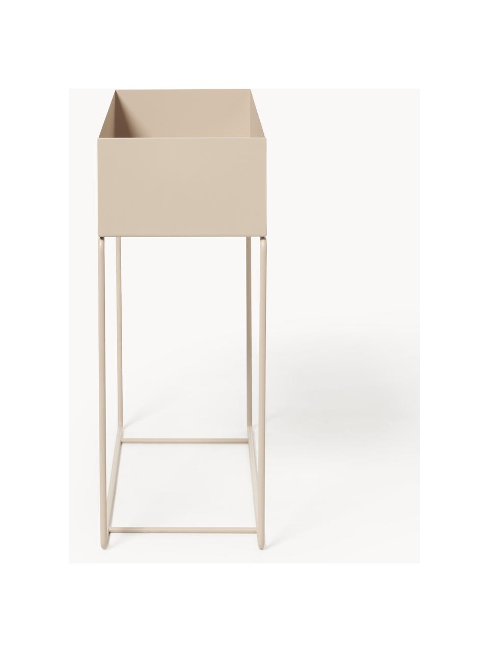 Übertopf Plant Box, Stahl, pulverbeschichtet, Hellbeige, B 60 x H 65 cm