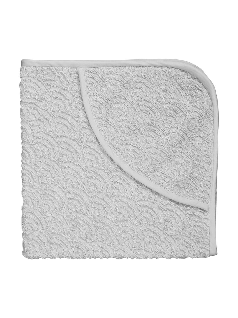 Asciugamano per bambini in cotone organico Wave Fluff, 100% cotone organico, Grigio, Larg. 105 x Lung. 105 cm