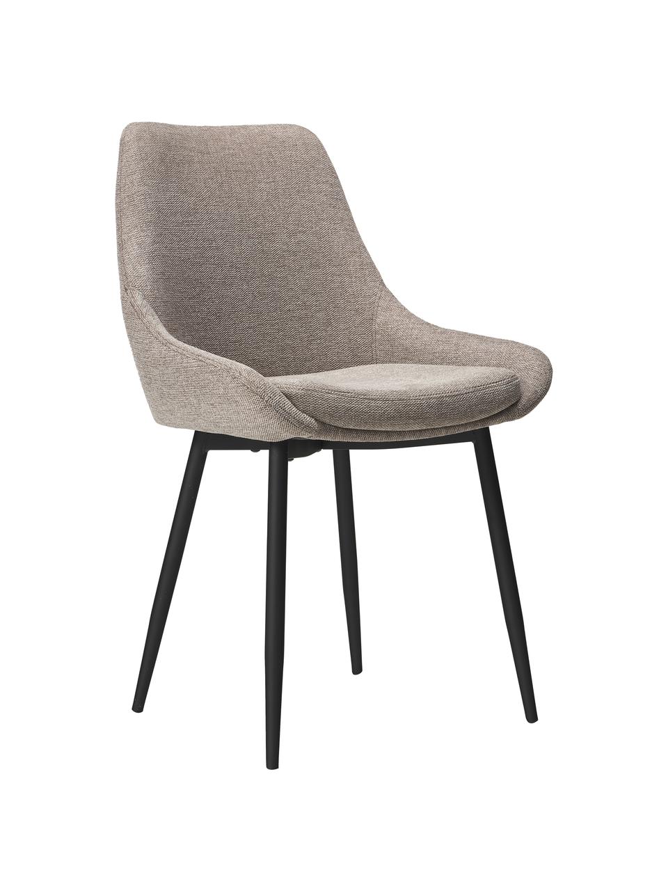Set tavolo con sedie Yumi, Ø 115 cm, Gambe: legno di albero della gom, Rivestimento: 100% poliestere, Rivestimento: schiuma, Gambe: metallo verniciato a polv, Legno, nero verniciato, tessuto beige, Set in varie misure