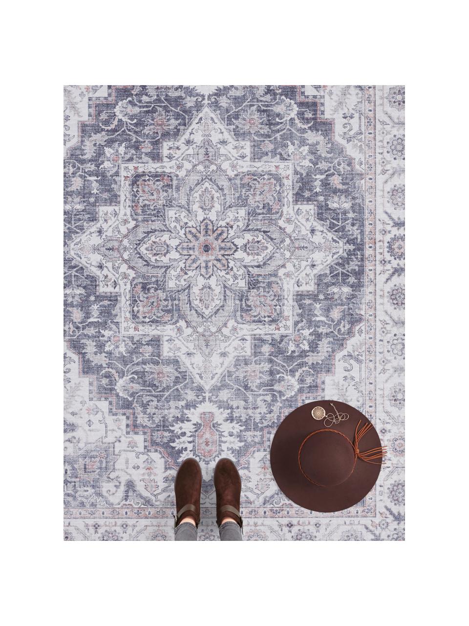 Teppich Anthea im Vintage Style, Blau-Grau, Mauve, B 200 x L 290 cm (Größe L)