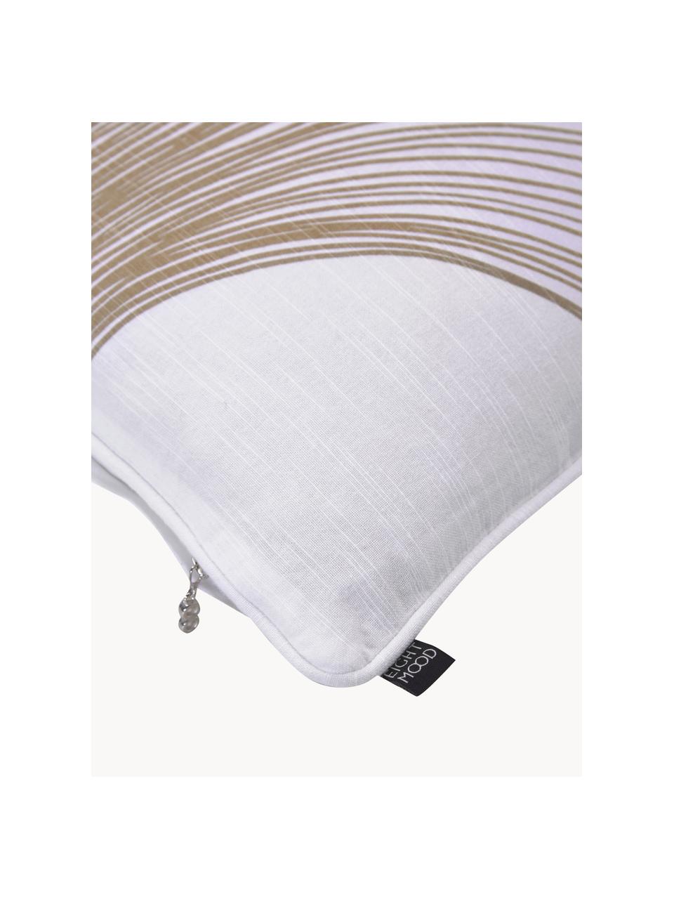 Baumwoll-Kissenhülle Thiago, 100% Baumwolle, Weiß, Beige, B 50 x L 50 cm