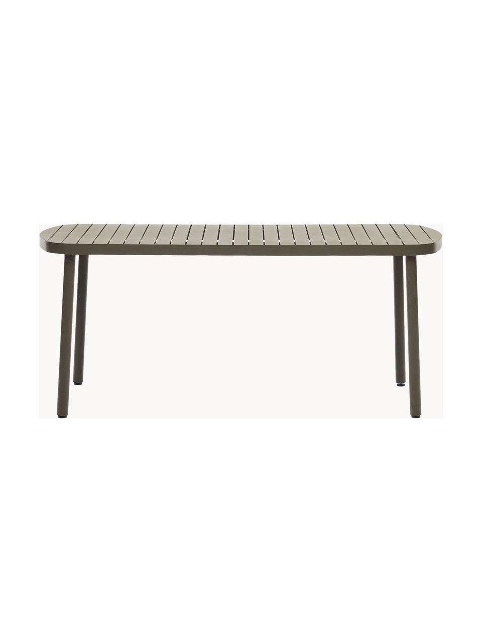 Table de jardin en métal Joncols, Aluminium, revêtement par poudre, Vert olive, larg. 180 x prof. 90 cm