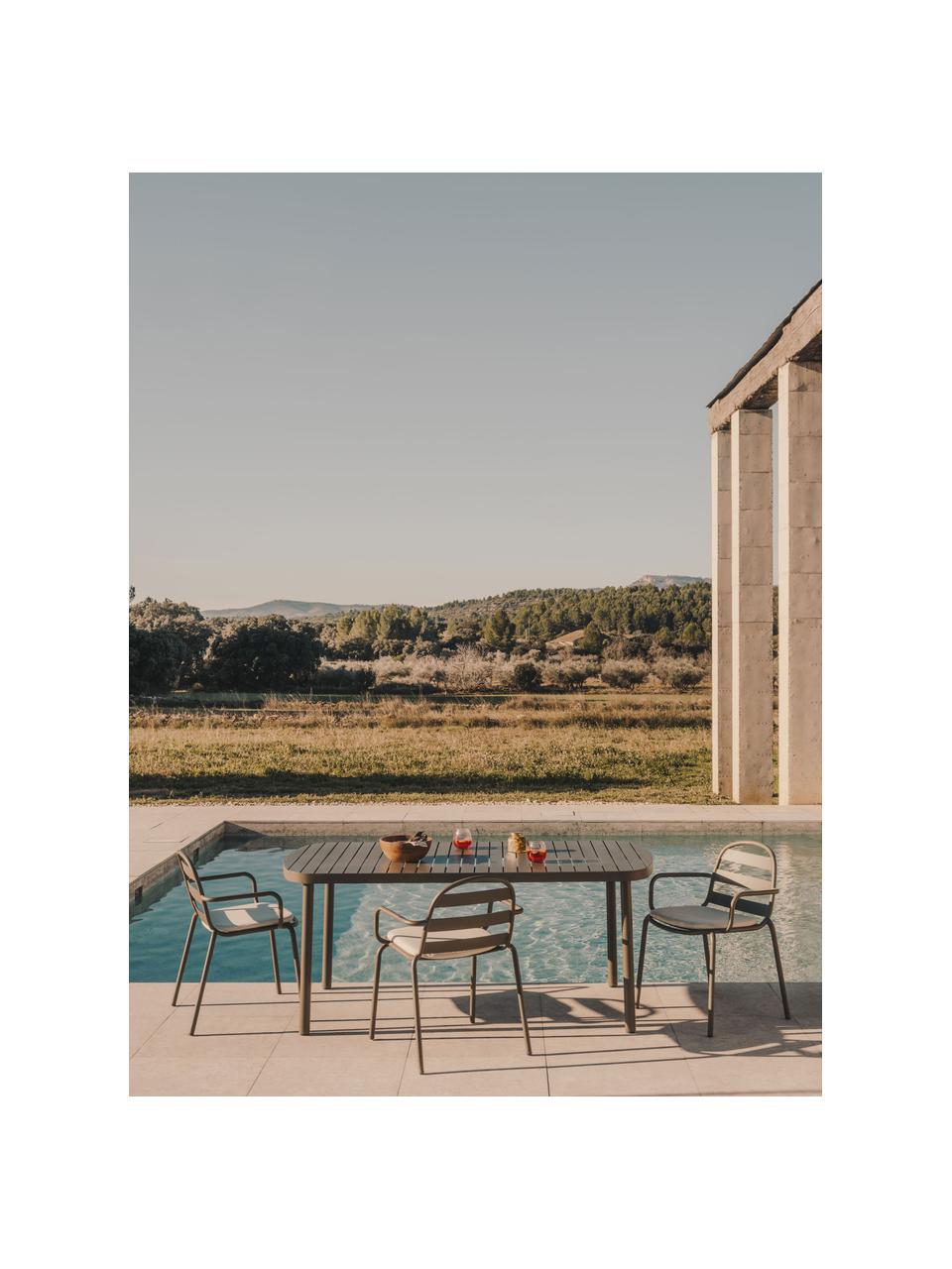 Kovový záhradný stôl Joncols, Hliník ošetrený práškovým náterom, Olivovozelená, Š 180 x H 90 cm
