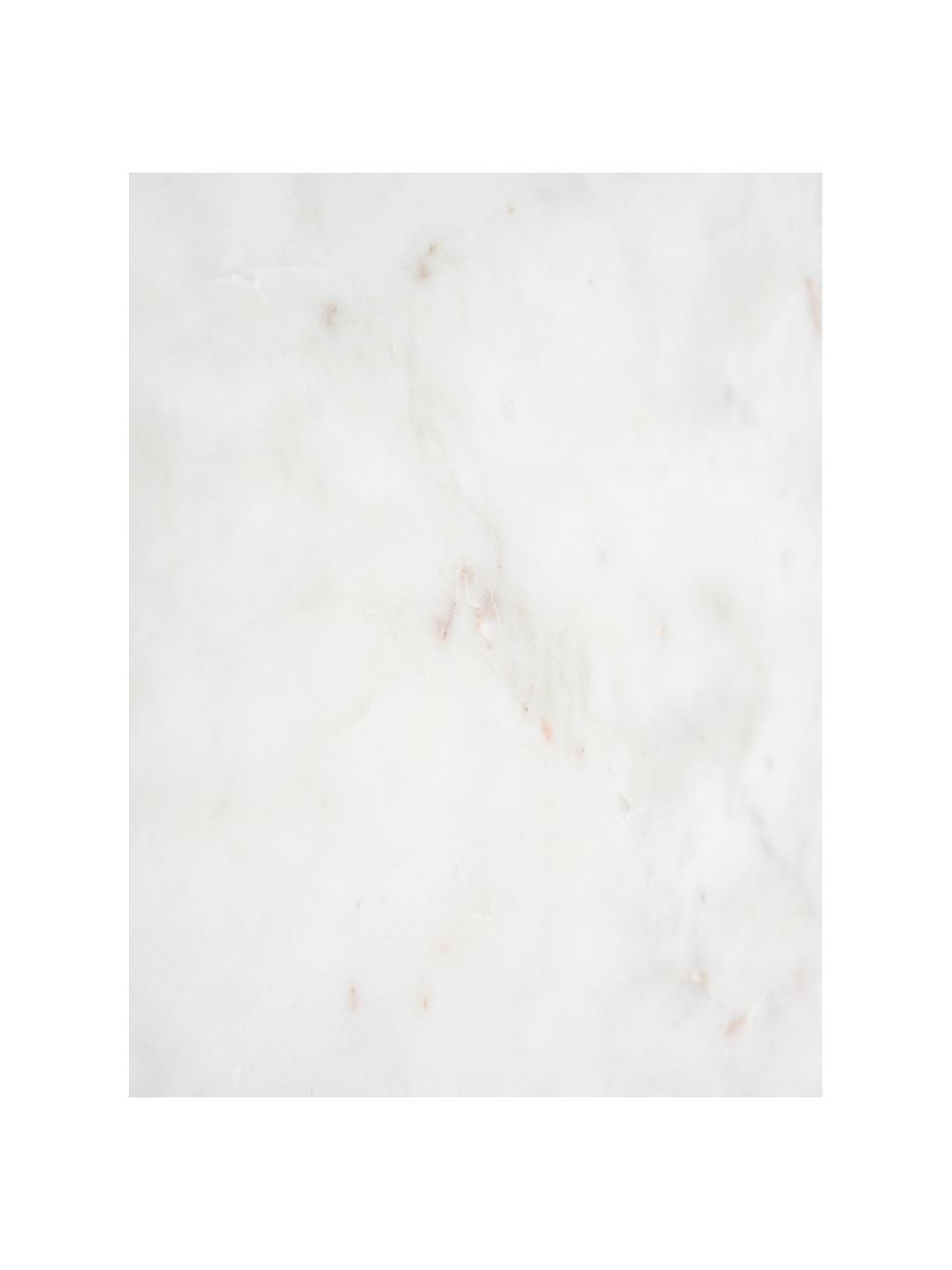 Marmor-Beistelltisch Alys, Tischplatte: Marmor, Gestell: Metall, pulverbeschichtet, Weiss marmoriert, Schwarz, B 45 x H 50 cm