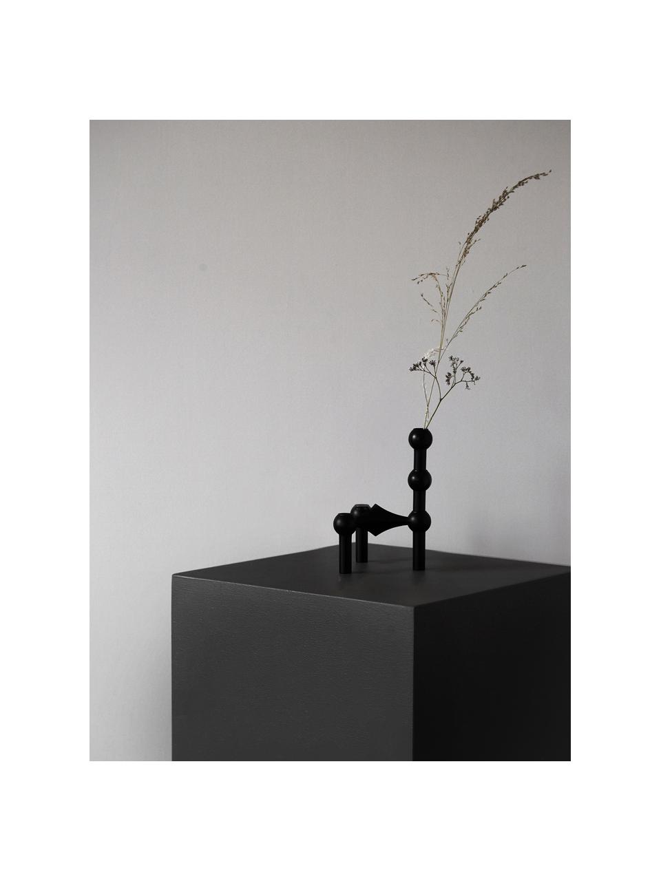 Candelabro Stoff Nagel, Metal recubierto, Negro, Ø 10 x Al 7 cm