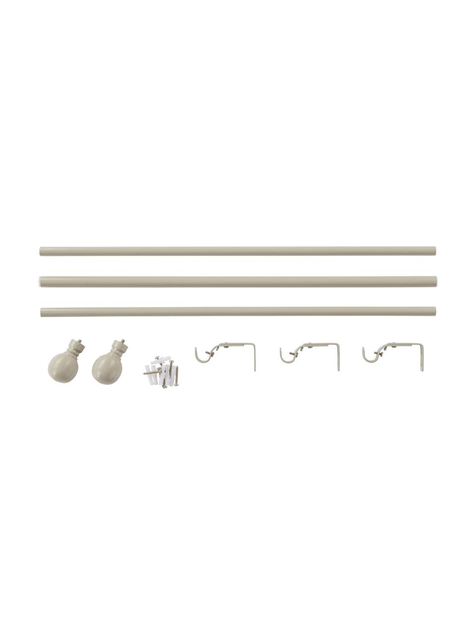 Bastone per tende Balista, larg.134-180 cm, Metallo rivestito, Beige, Larg. 134-180 x Alt. 5 cm