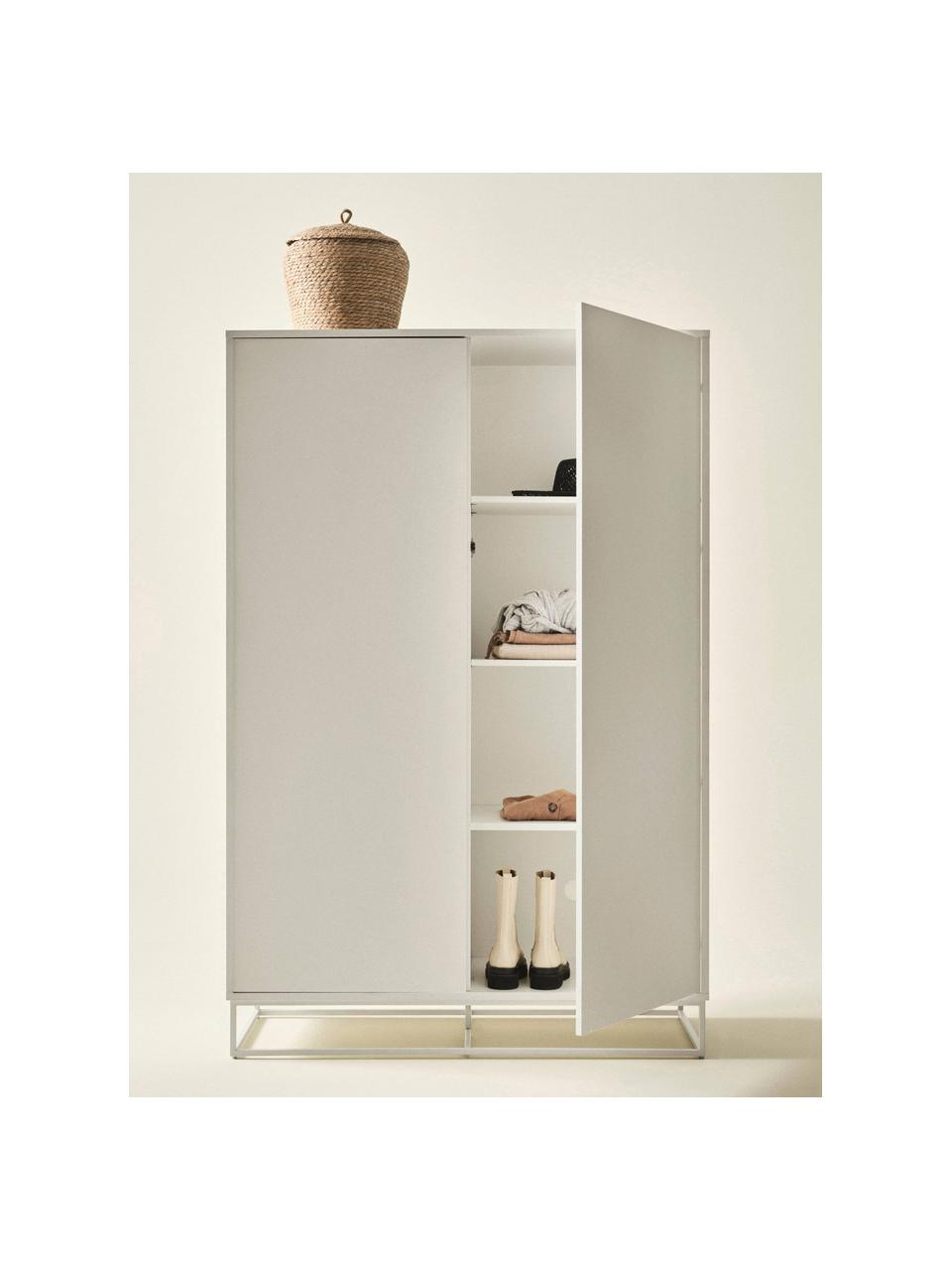 Petite armoire Lyckeby, Bois, beige clair laqué, larg. 120 x haut. 180 cm