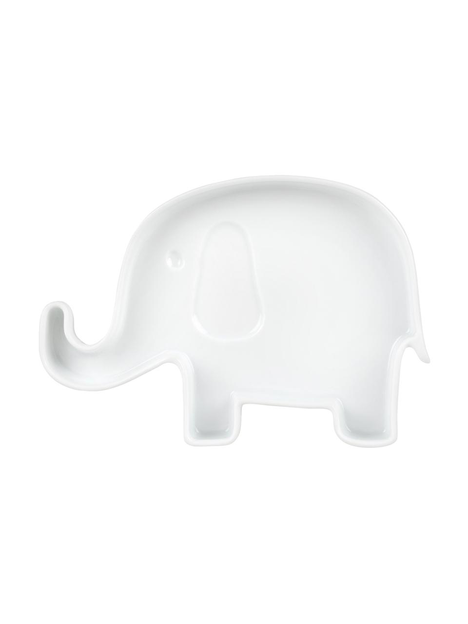 Kinder-Speiseteller Elefant aus Porzellan, Porzellan, Weiß, 18 x 2 cm