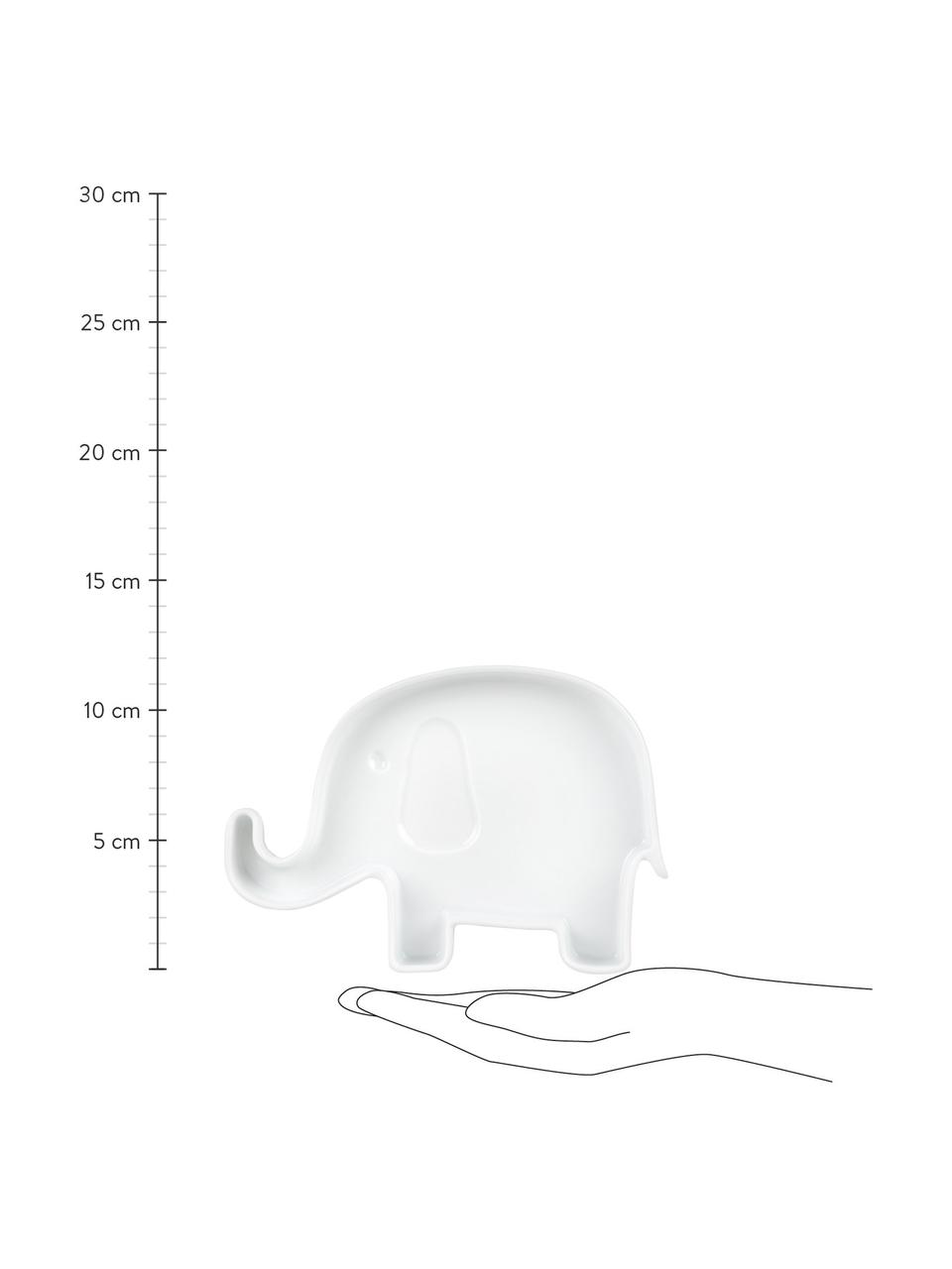 Kinder-Speiseteller Elefant aus Porzellan, Porzellan, Weiß, 18 x 2 cm