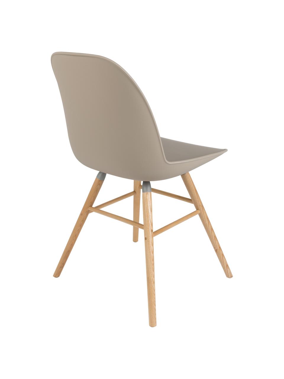 Silla Albert Kuip, Asiento: 100% polipropileno, Patas: madera de fresno, Gris pardo, An 49 x Al 82 cm