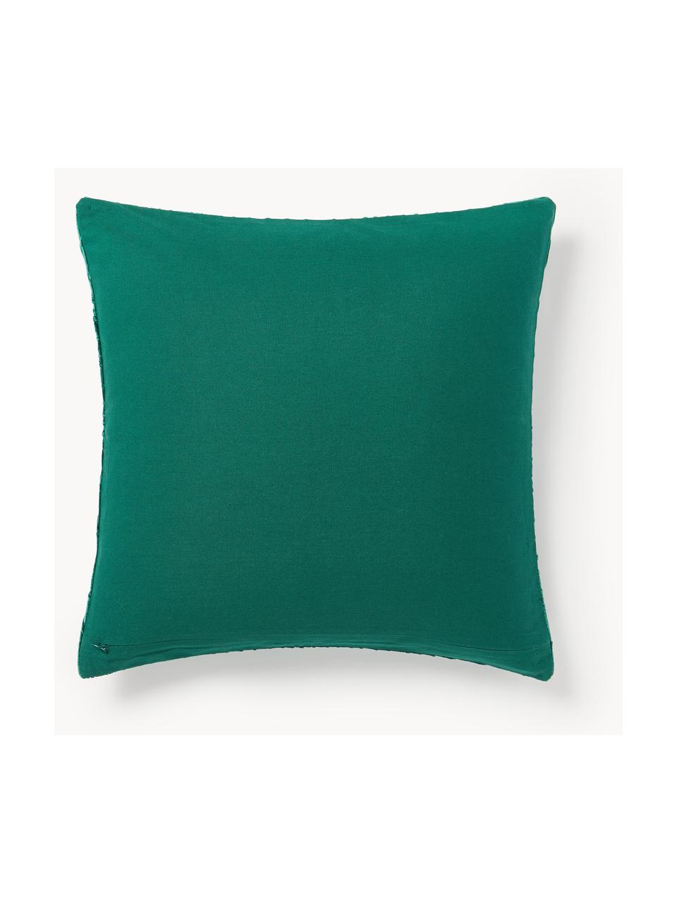 Fluwelen kussenhoes Nisha met structuurpatroon, Turquoise groen, B 50 x L 50 cm