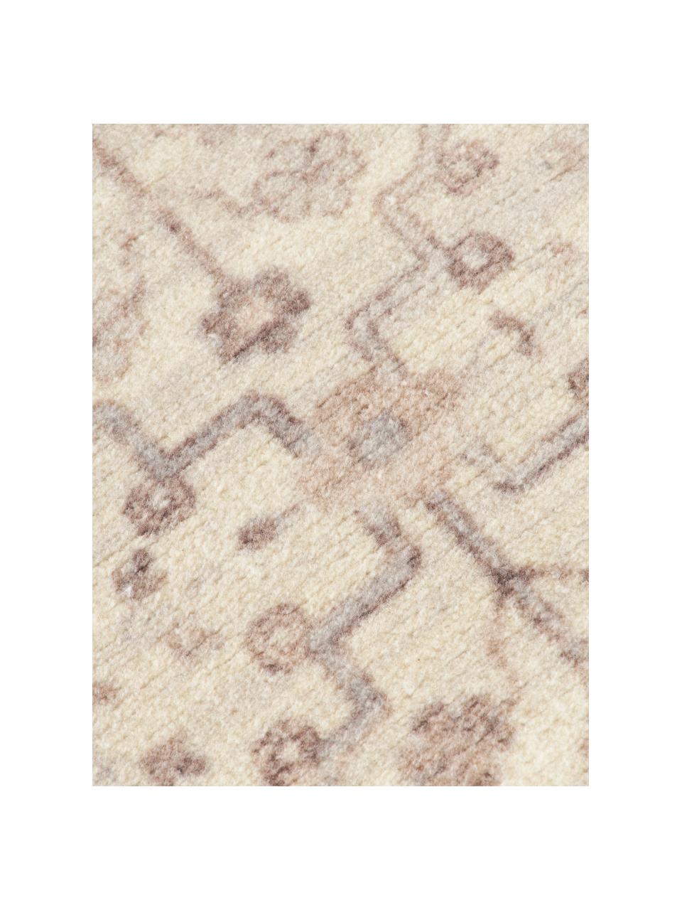 Tappeto a pelo corto tessuto a mano con ornamenti Rosalie, 100% lana, Tonalità beige, Larg. 120 x Lung. 180 cm (taglia S)
