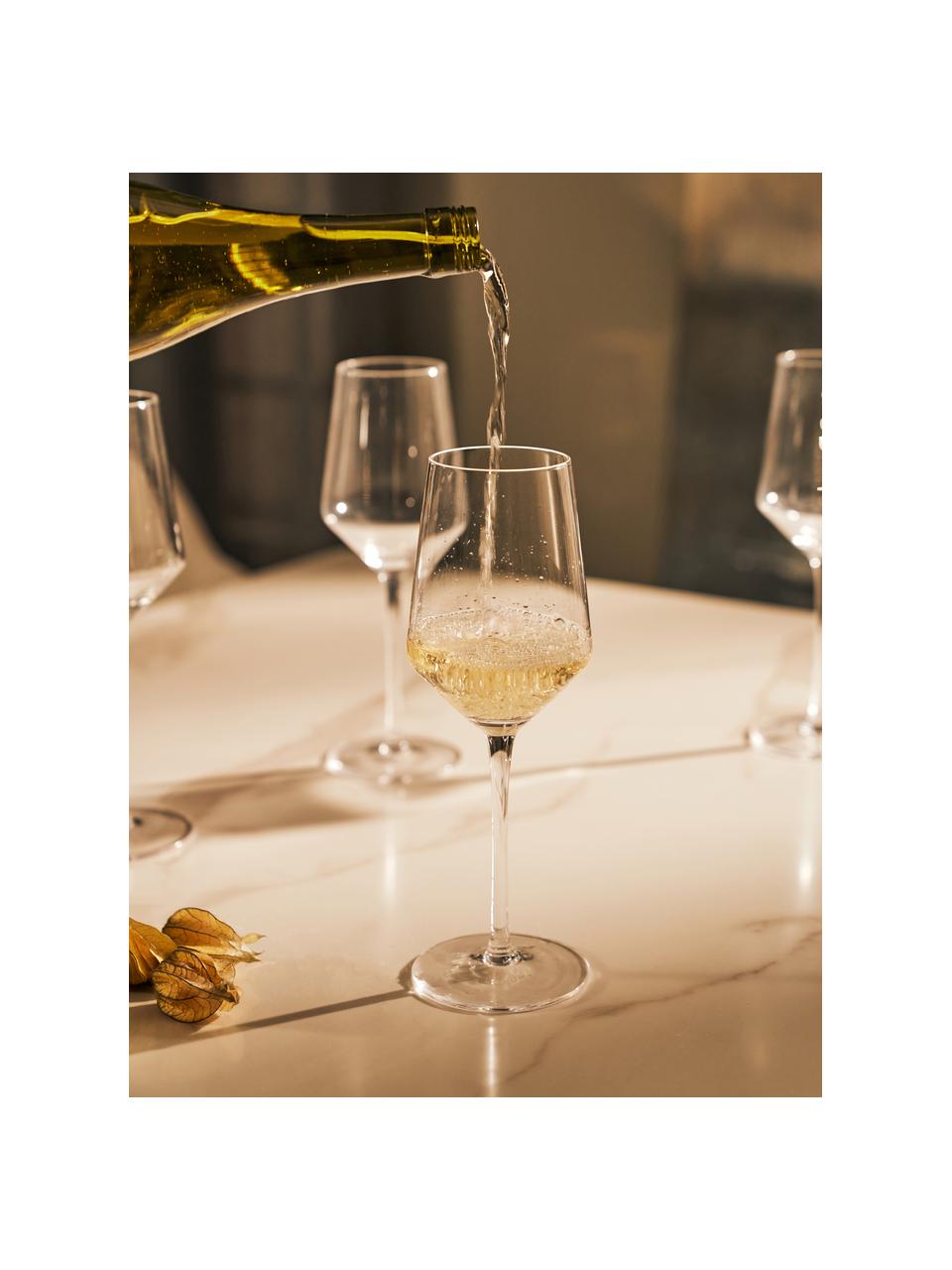 Copas de vino blanco sopladas artesanalmente Ays, 4 uds., Vidrio, Transparente, Ø 6 x Al 24 cm, 418 ml