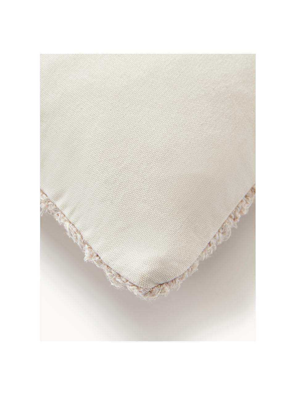 Funda de cojín de seda Rowan, Parte superior: 73% seda, 27% algodón, Parte trasera: 100% algodón, Beige claro, An 45 x L 45 cm