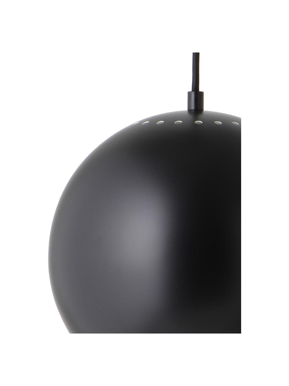 Lámpara de techo pequeña esferica Ball, Pantalla: metal recubierto, Anclaje: metal recubierto, Cable: cubierto en tela, Negro, blanco, Ø 25 x Al 20 cm