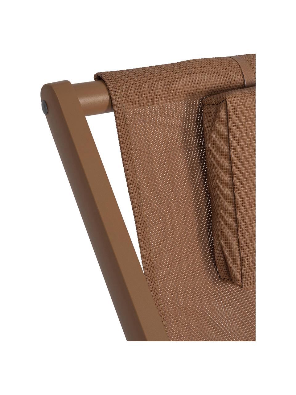 Klappbarer Liegestuhl Taylor, Gestell: Aluminium, pulverbeschich, Braun, B 61 x L 102 cm