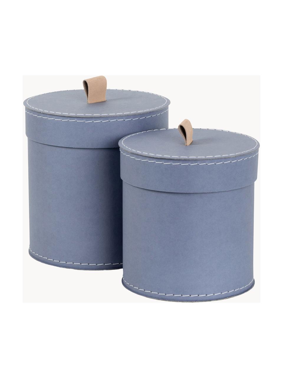 Boîtes de rangement Leonore, 2 élém., Gris-bleu, Lot de tailles différentes