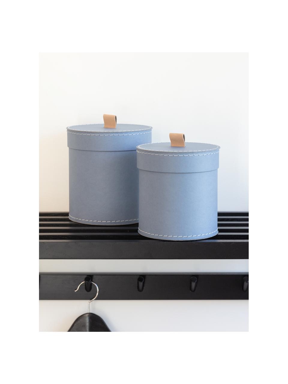 Set di 2 scatole Leonore, Grigio-blu, Set in varie misure