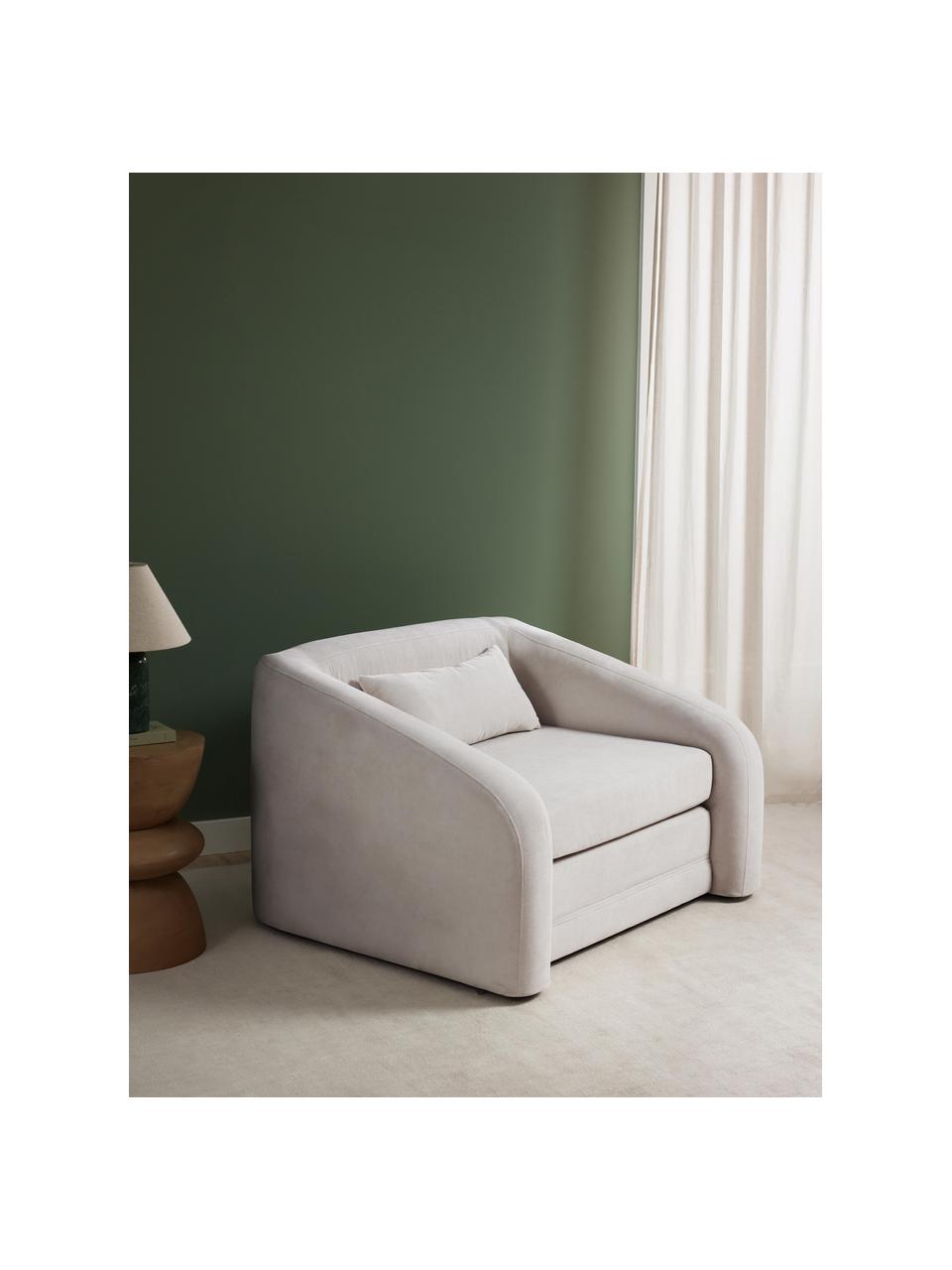 Sillón cama Eliot, Tapizado: 88% poliéster, 12% nylon , Patas: plástico Este producto es, Tejido gris claro, An 100 x F 94 cm