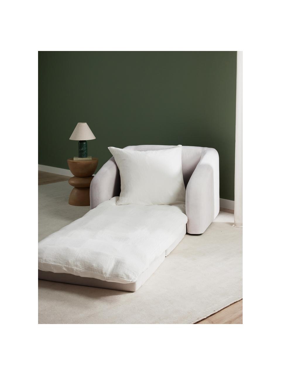 Slaapfauteuil Eliot, Bekleding: 88% polyester, 12% nylon , Poten: kunststof, Geweven stof lichtgrijs, B 100 x D 94 cm