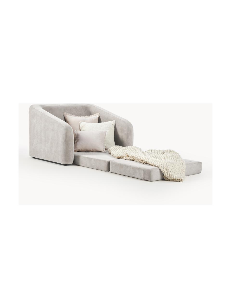 Sillón cama Eliot, Tapizado: 88% poliéster, 12% nylon , Patas: plástico, Tejido gris claro, An 100 x F 94 cm