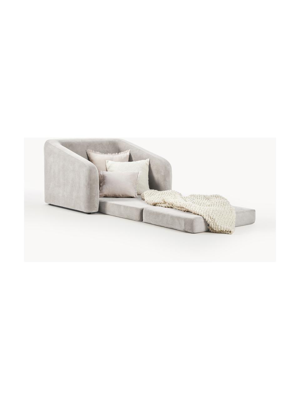 Sillón cama Eliot, Tapizado: 88% poliéster, 12% nylon , Patas: plástico Este producto es, Tejido gris claro, An 100 x F 94 cm