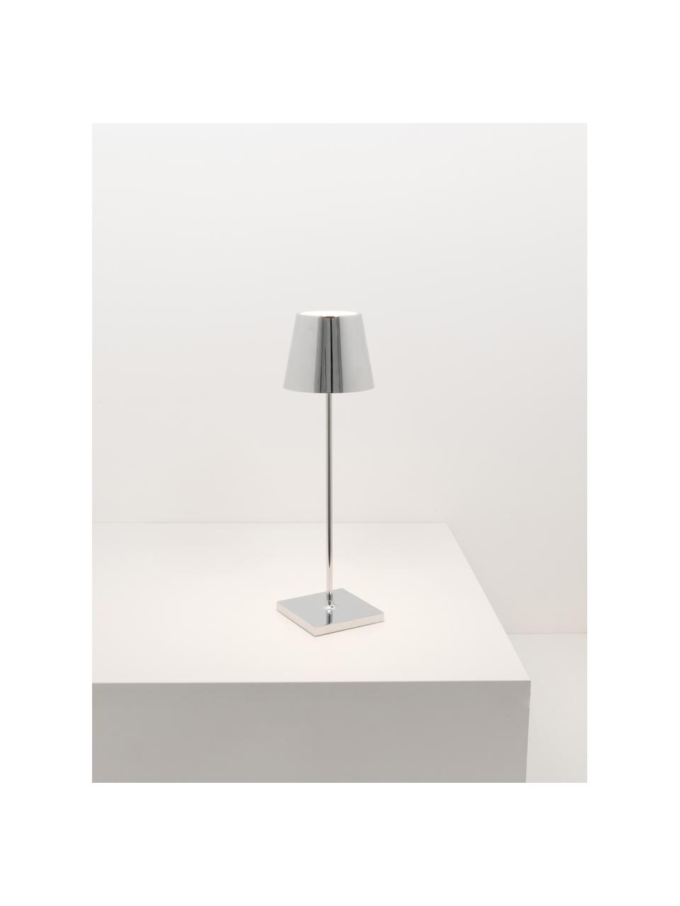 Lampe à poser LED mobile Poldina, intensité lumineuse variable, Argenté, haute brillance, Ø 11 x haut. 38 cm