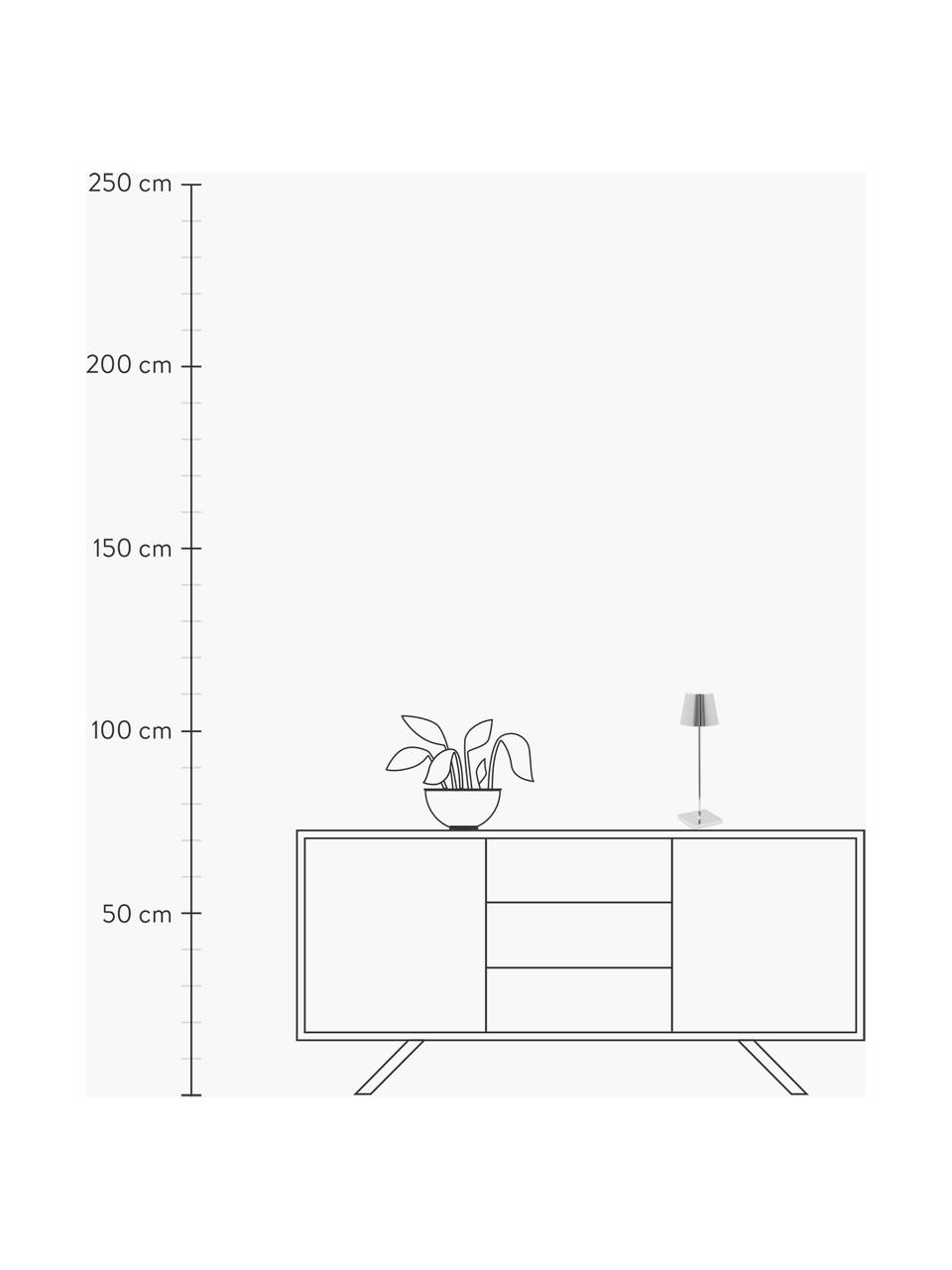 Lampada da tavolo portatile a LED con luce regolabile Poldina, Lampada: alluminio rivestito, Argentato lucido, Ø 11 x Alt. 38 cm