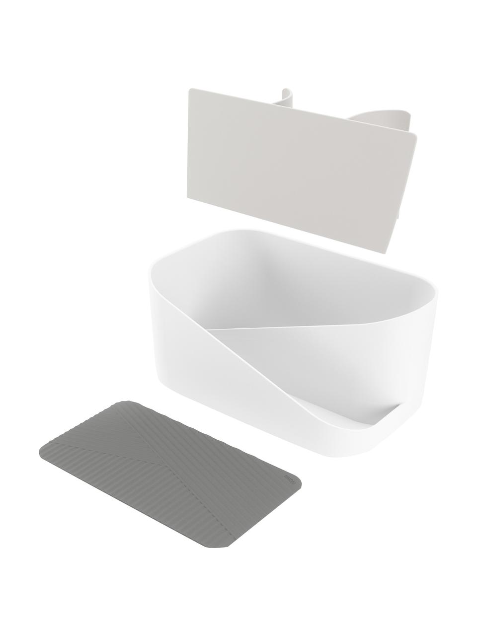 Organizer bianco Glam, Organizer: plastica, Bianco, grigio, Larg. 27 x Alt. 13 cm