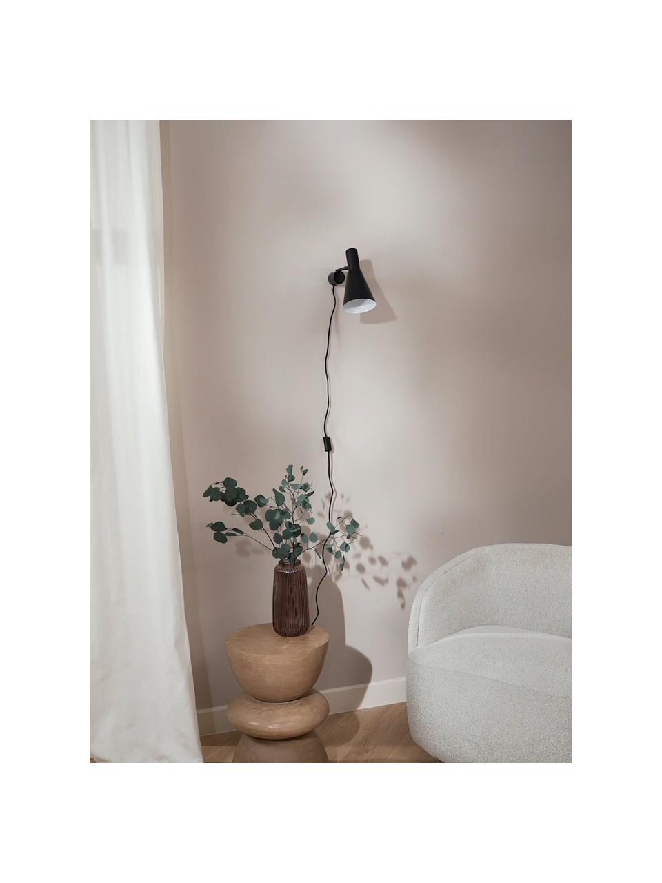 Nastaviteľná nástenná lampa so zástrčkou Sia, Čierna, H 27 x V 23 cm