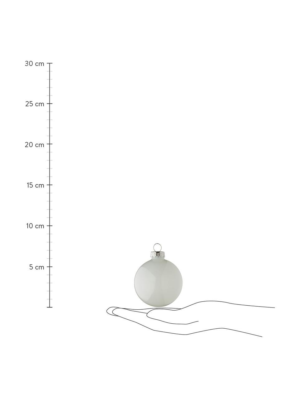 Set 24 palline di Natale Lorene, Argentato, bianco, opaco e lucido, Ø 6 cm