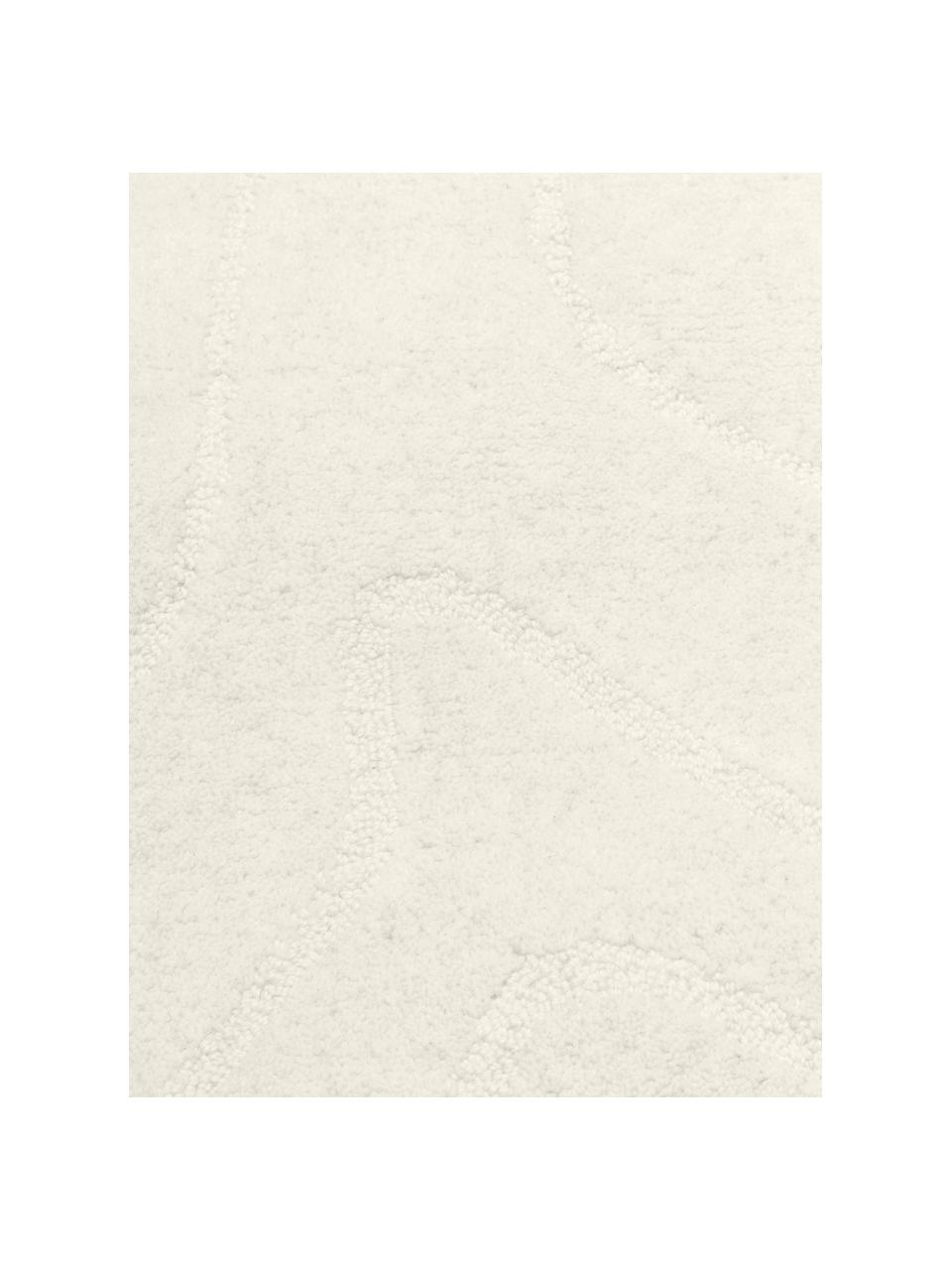 Tappeto rotondo in lana color bianco crema Aaron, Retro: 100% cotone Nel caso dei , Beige, Ø 150 cm (taglia M)