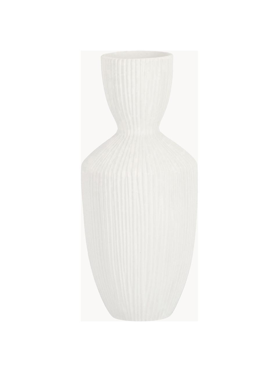 Jarrón de cerámica de diseño Striped, 36 cm, Cerámica, Blanco, Ø 16 x Al 36 cm