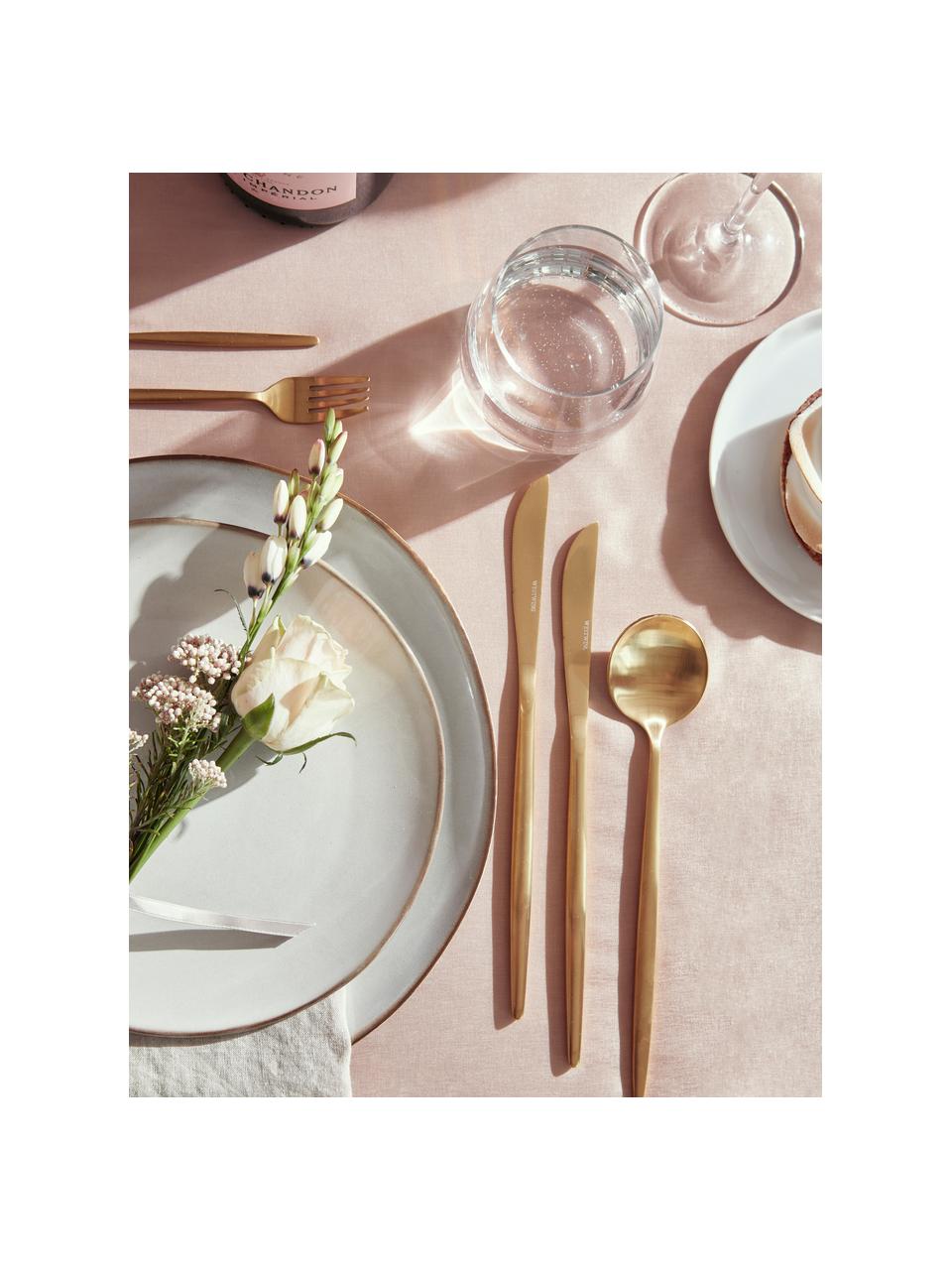 Mat geborstelde bestekset Shimmer, in verschillende setgroottes, Mat goudkleurig, 4 personen (20-delig)